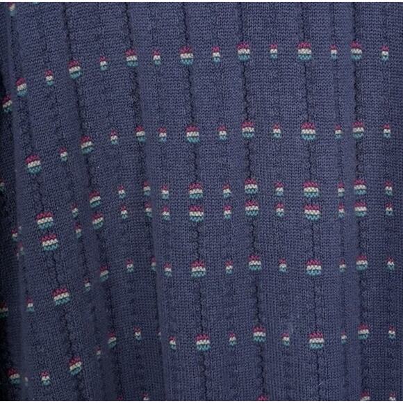 VTG 80s Nowell’s Mens Sweater 3D Textured Knit Basketweave Blue Size L USA Made - Picture 2 of 5